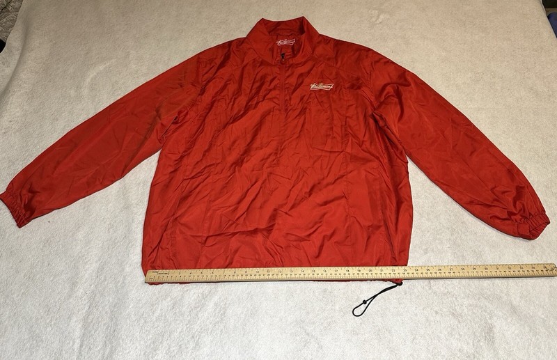 Budweiser Mens 1/4 Zip Pullover Windbreaker Long Sleeve Red Size 2XL gallery