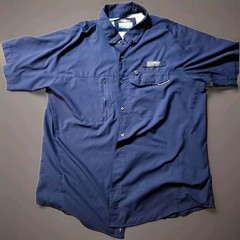 Magellan Fish Gear Pro Angler Fishing Vented Lightweight Blue Shirt Mens XL