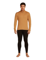Icebreaker men’s Merino 260 Tech Long Sleeve Half Zip Thermal Top Size M Camel
