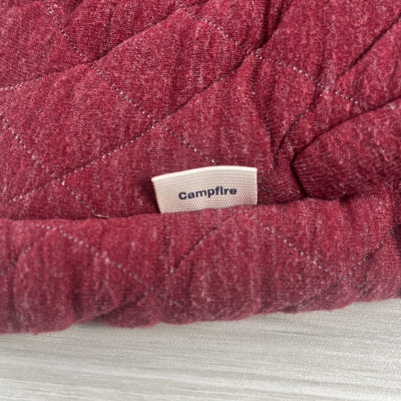 Magellan Campfire Quilted Pullover Sweater Coat 2XL Maroon Red Pockets Flex gallery