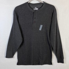 Canyon Guide Thermal Waffle Knit Henley Shirt Men’s Size M Charcoal