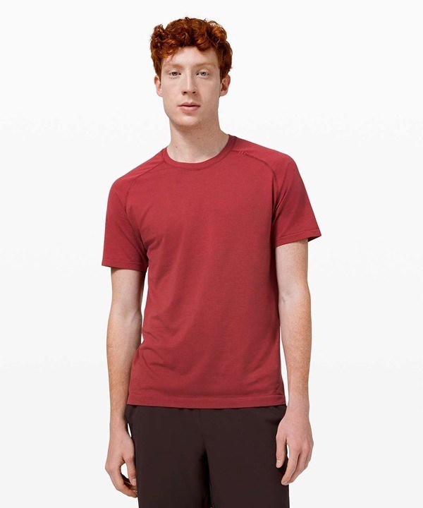 Men’s Lululemon Metal Vent Tech Short Sleeve 2.0 Dark Red / Savannah Large