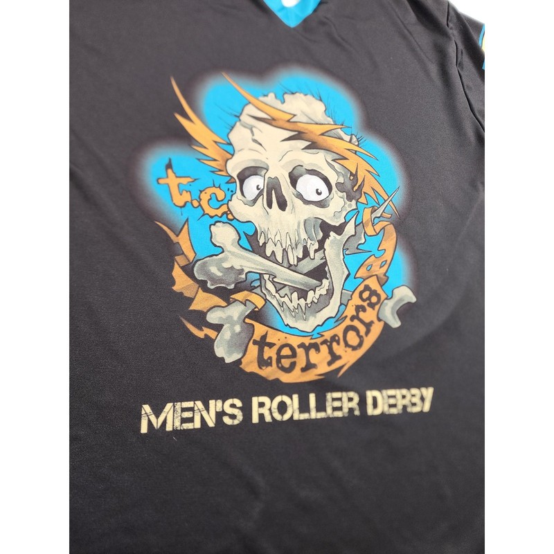 Vintage Skull Graphic T Shirt Mens M MN Roller Derby Terror Jersey Zombie Horror gallery