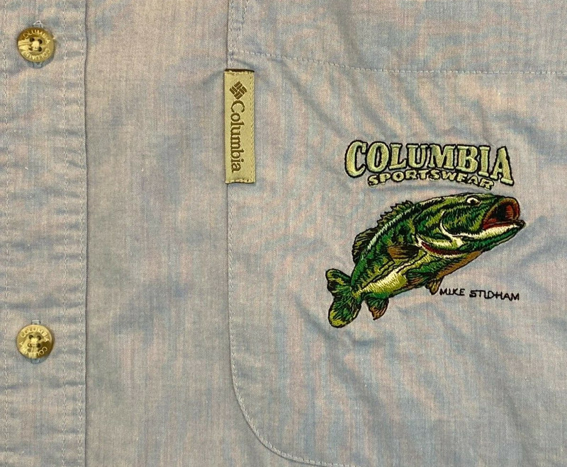 Columbia PFG Fishing Gear Mike Stidham Fish Logo SS Shirt Blue XXL Big Tall gallery