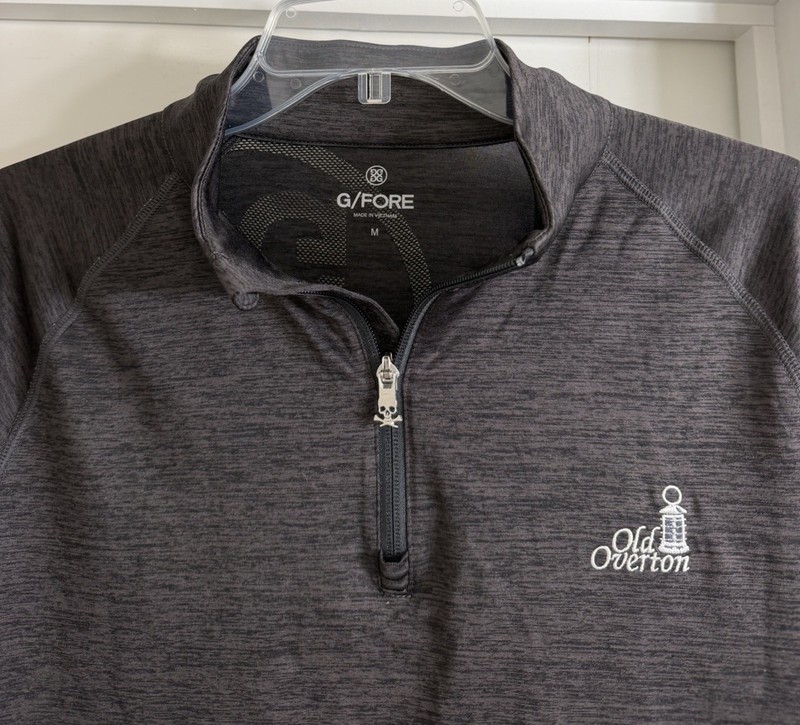 G/Fore Old Overton CC Logo Lightweight 1/4 Zip Vented Mesh Pullover Men's Sz M gallery