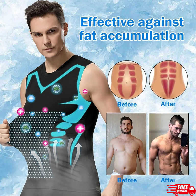 Men Compression Shirt Version Ionic Shaping Sleeveless Vest Sport Tank Top S-2XL gallery