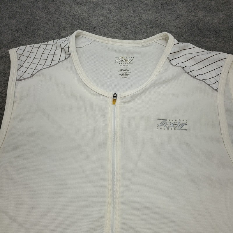 NWT Zoot Sports Top Men's Size 2XL White Trifit Mesh 1/2 Zip Sleeveless gallery