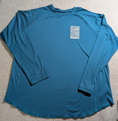 Burton Men`s Blue Teal Long Sleeve Performance Graphic T-Shirt / Size XXL