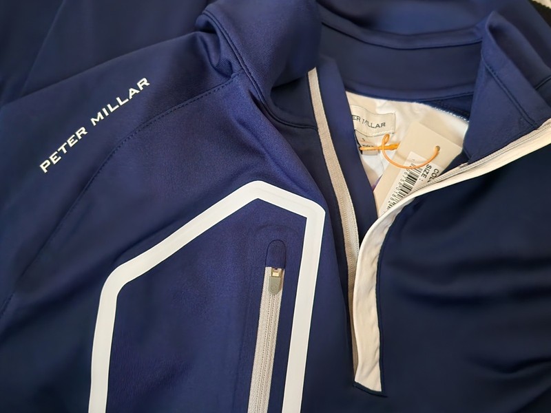 Peter Millar Crown Sport Forge Performance Quarter Zip Pullover Navy Mens S gallery