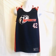i9 Sports Reversible Jersey Number 42 Mens Tank Top Red Gray Size Adult Small