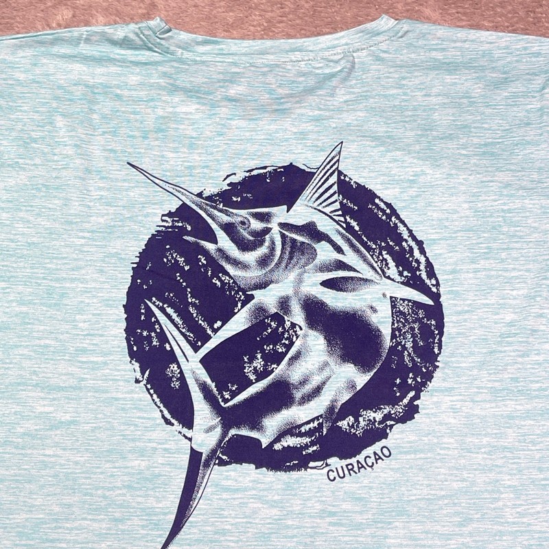 Sea Life Curacao Dri-Fit Marlin Fishing Long Sleeve Men's Shirt 2XL Green gallery