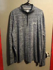 Under Armour HeatGear 1/4 Zip 2XL Loose Pullover Blue Long Sleeve