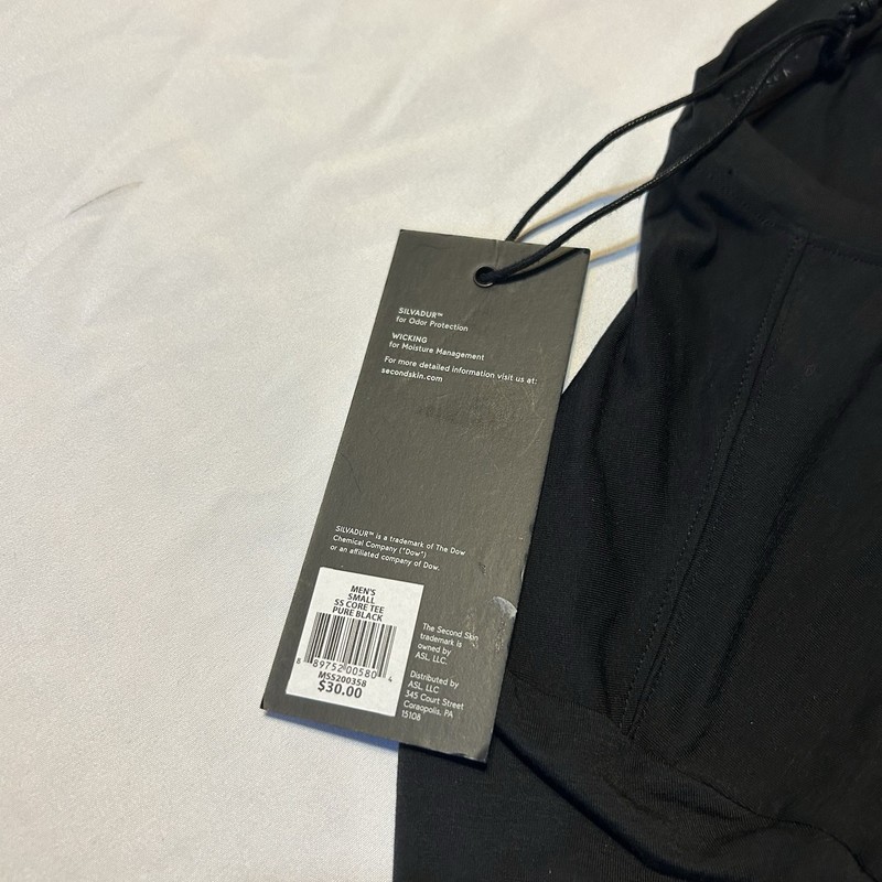 SECOND SKIN Men’s Compression Shirt Men's S Black Short Sleeve Running Cycling gallery