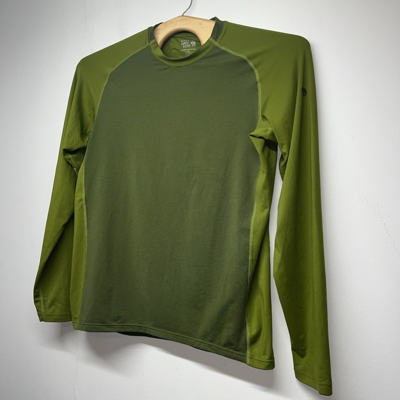 Mountain Hardwear Wicked Tech Performance Long Sleeve Green Large Wicking Hiking gallery