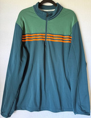 Adidas Climacool Golf Pullover Men XL Green Stripe 1/4 Zip Stretch Lightweight