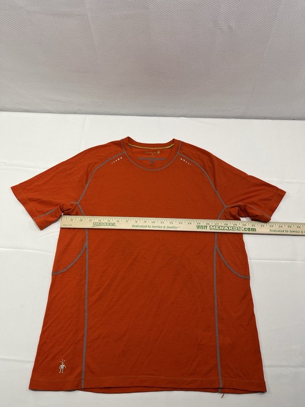 Smartwool PhD Men's Baselayer Tee Shirt-Red-Merino Wool Blend-Size L - Stain gallery