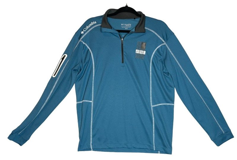 Columbia Golf Mens Medium Blue Long Sleeve 1/4 Zip Omni-Wick Pullover Shirt gallery