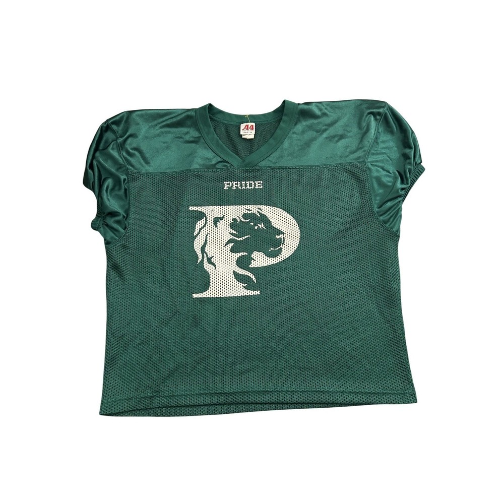 A4 Football Jersey Mens M Green Excellent Pride Lion Graphic Mesh Practice Shirt