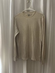 Men’s Old Navy Thicker Thermal Style Long Sleeve Cream Color Top Size Small