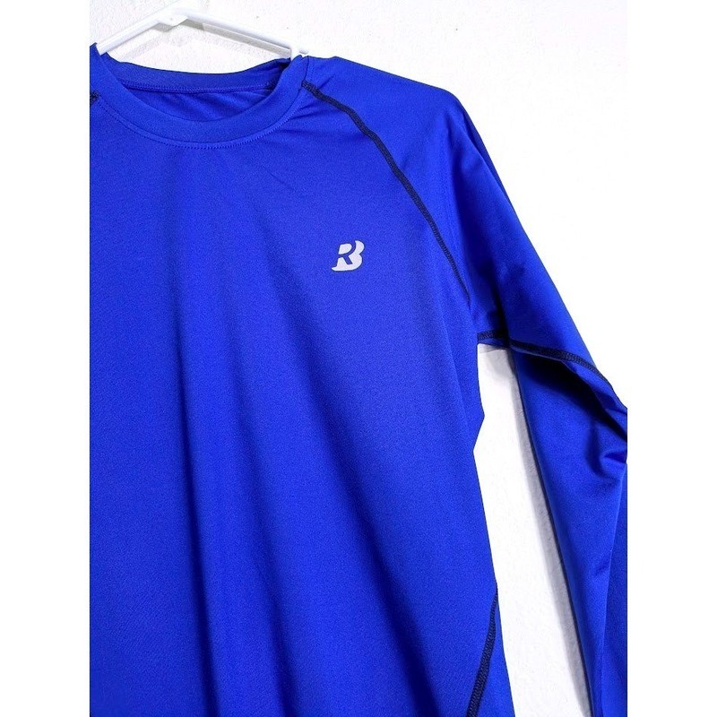 Roadbox Mens Compression Shirt Royal Blue Size M Long Sleeve Athletic Base Layer gallery