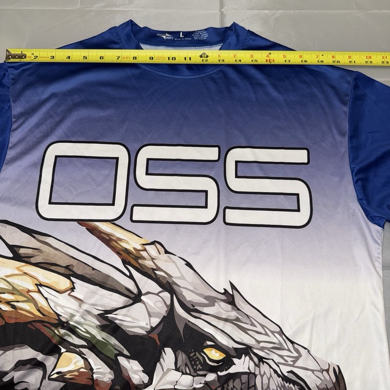 Jersey Dragon Graphic Blue White Large Compass Sports OSS Jensen Fire Breathin gallery