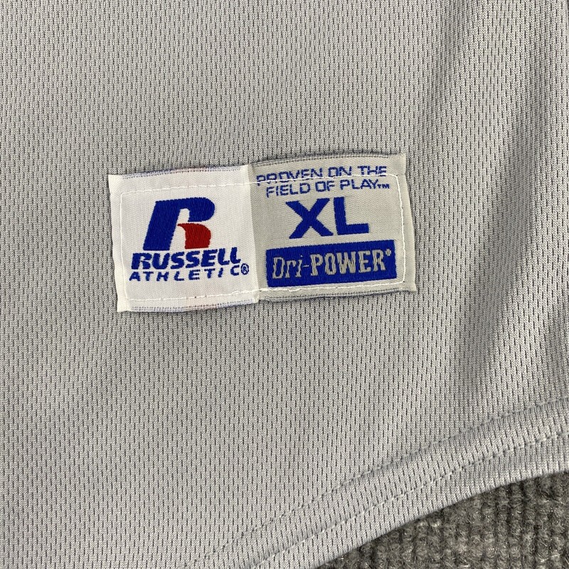 Russell Athletic Mens Two Button Placket Baseball Practice Jersey Grey Size XL gallery