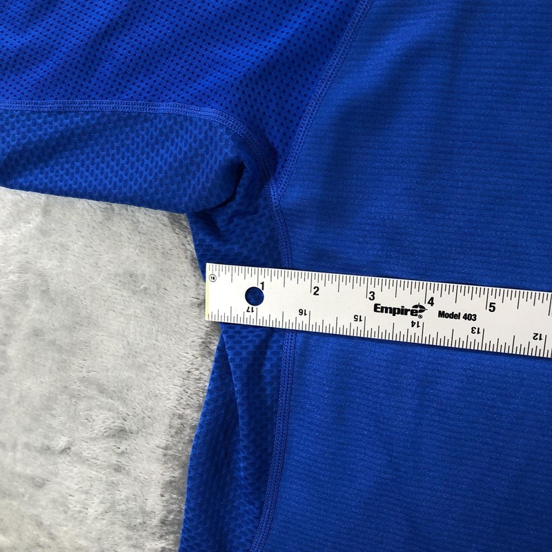 ASICS Shirt Mens Medium Blue Short Sleeve Mesh Henley Running Jersey 2041A068 gallery