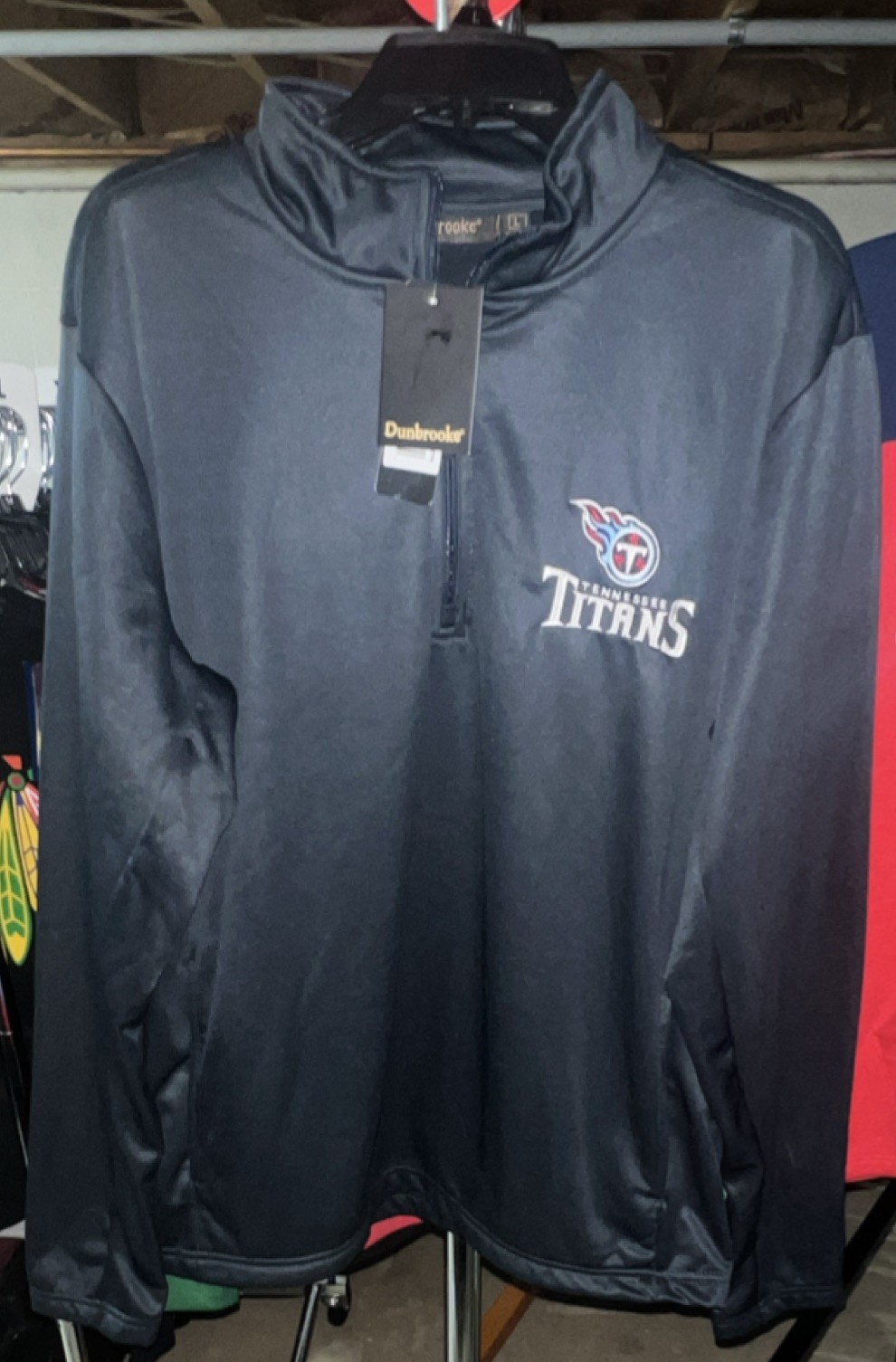 Dunbrooke Tennessee Titans NFL Quarter Zip Pullover Size L Officially Licensed gallery