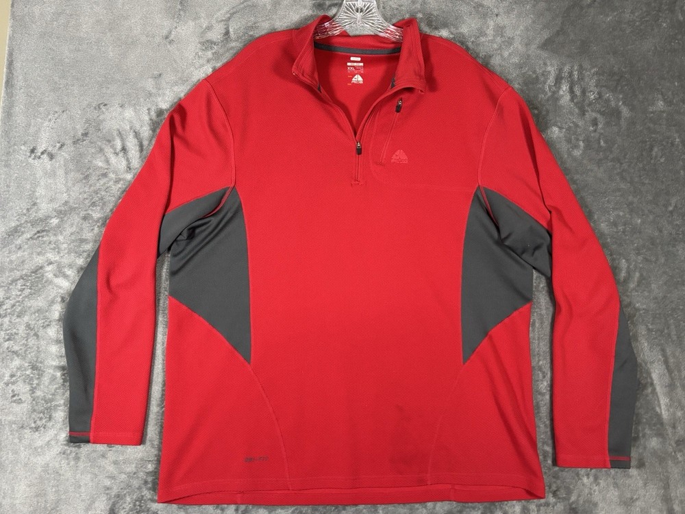 Nike ACG Sweatshirt Mens 2XL Quarter Zip 1/4 Chest Pocket Pullover Red Fit Dry