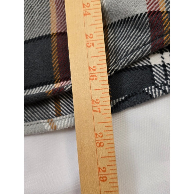 Lands’ End Flannel Shirt Men M Charcoal Plaid Traditional Fit Cotton Button Down gallery