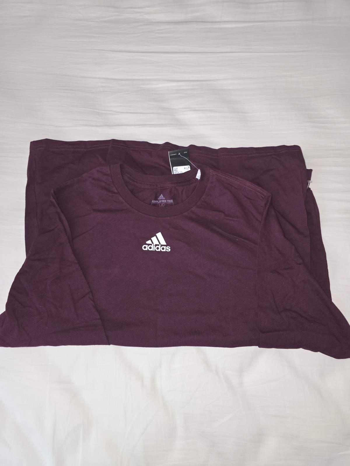 adidas Amplifier Tee Men's Maroon Short Sleeve Crew Neck Cotton T-Shirt Size L gallery