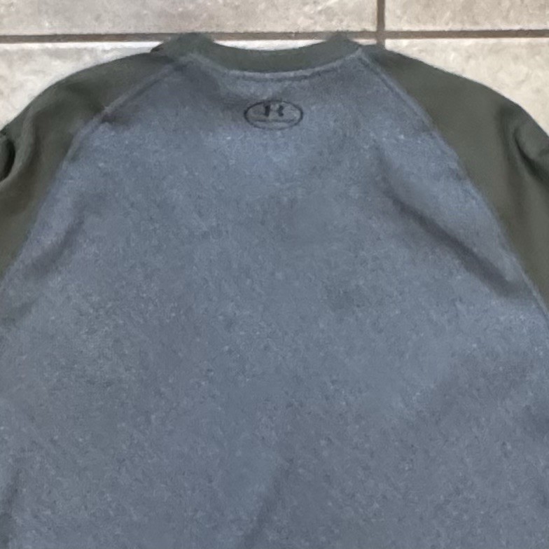 Under Armour UA Waffle Crew Shirt Small Loose Green Long Sleeve Thermal Knit gallery