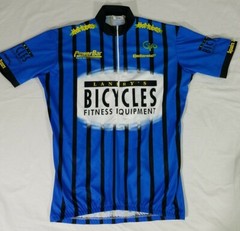 VOmax Landrys Bicycles Racing Cycling Jersey Shirt 1/2 Zip Short Sleeve Mens L 4