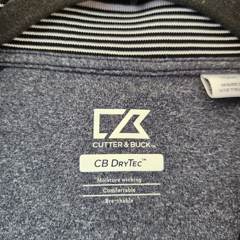 Cutter & Buck CB DryTec Grey Quarter Zip Pullover Sweatshirt Top Men's M gallery