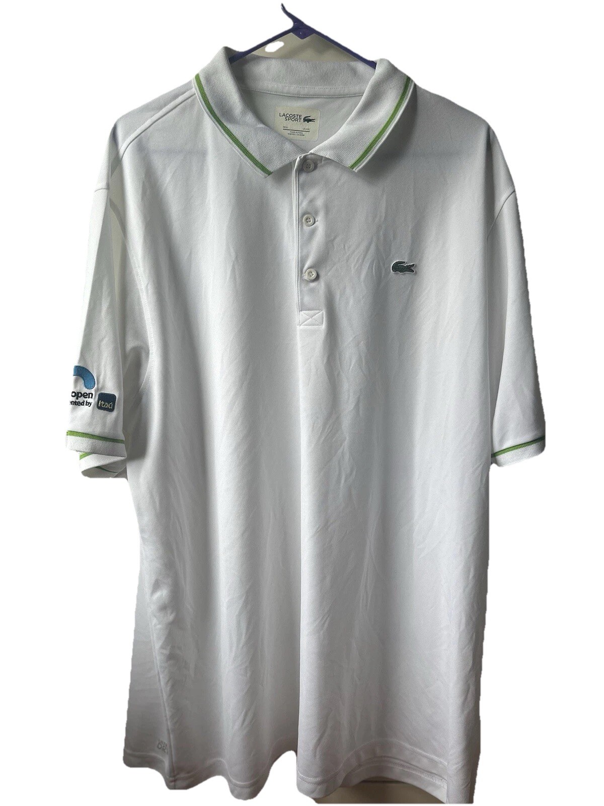 Lacoste Men's Sport Miami Open Edition Ultra Polo White XXXL 4XL gallery