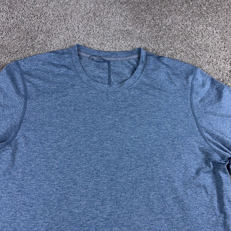 Lululemon Shirt Mens Large Blue Soft Jersey Tee Athleisure Stretch Casual gallery