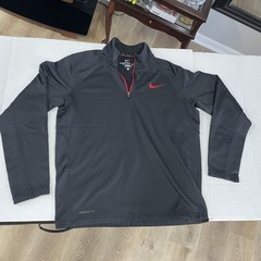 Nike Therma-FIT Men’s Black/Red 1/4 Zip Mock Neck Long Sleeve Pullover M