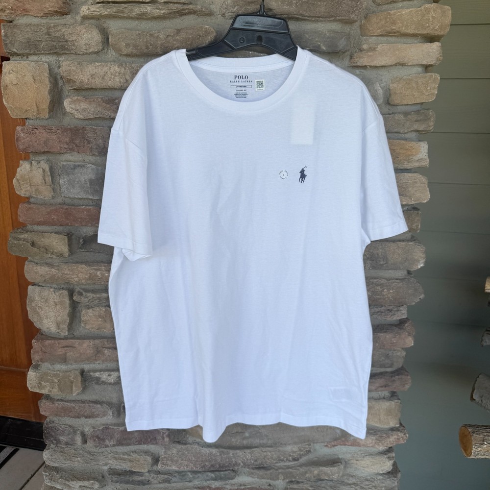 Ralph Lauren Polo SS White Large Men's Crew-Neck Cotton T-Shirt NWT