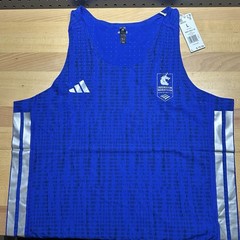 Adidas Boston Marathon 2025 Adizero Running Singlet Blue JN5533 Men’s Size Large