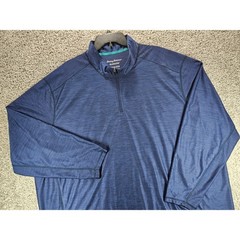 Tommy Bahama Palm Coast IslandZone Half Zip Shirt Mens 3XLB Blue Big & Tall