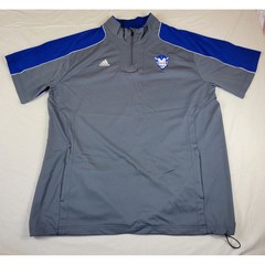 Adidas Mens Blue Devils 1/4 Zip Short Sleeve Pullover Grey Blue 2XL 6944A