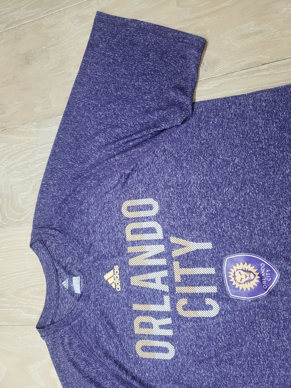 Adidas Mens Climalite Performance T Shirt Large Space Dye Purple Orlando City FC gallery