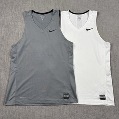 Nike Elite Basketball Tank Top Mens M Gray – White Dri-FIT Sleeveless Lot Of 2