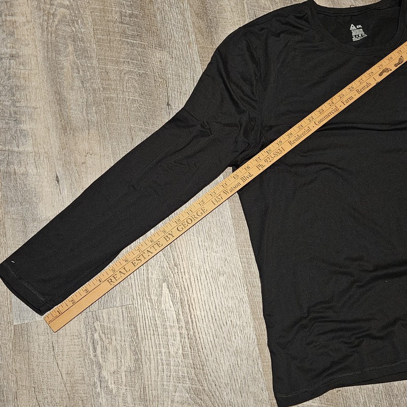 Reebok Men''s Black Long Sleeve Compression Shirt Size 2XL Poly Blend Spandex gallery
