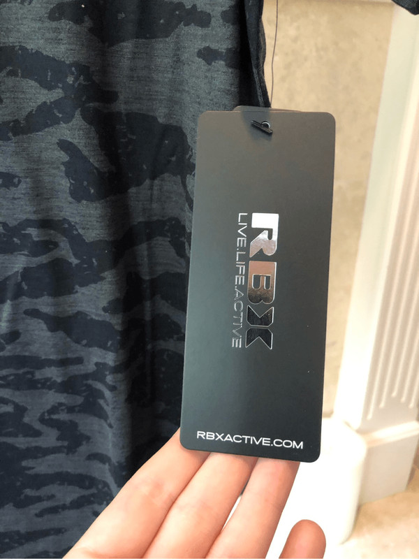 RBX Men’s X-Train Performance Gray Camouflage Short Sleeve T-Shirt Size S NWT gallery