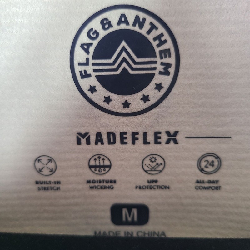 NEW Flag & Anthem Madeflex Light Grey Quarter-Zip Pullover Built-In Stretch Sz M gallery