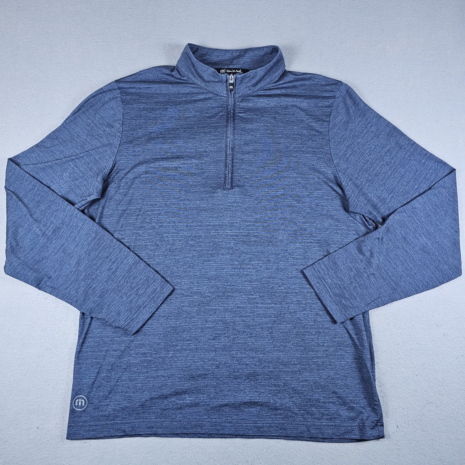 Travis Mathew Havasu 1/4 Zip Pullover Mens Large Blue Long Sleeve Golf Shirt gallery