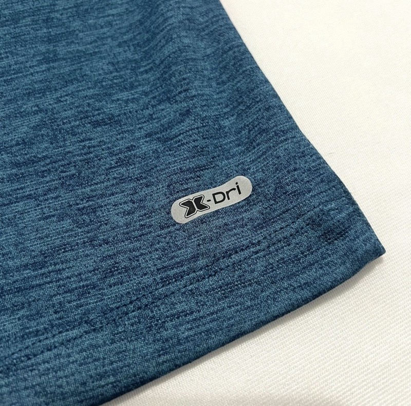 RBX X-Train Men's S Blue Heather Crew Neck Short Sleeve Polyester Gym T-Shirt gallery