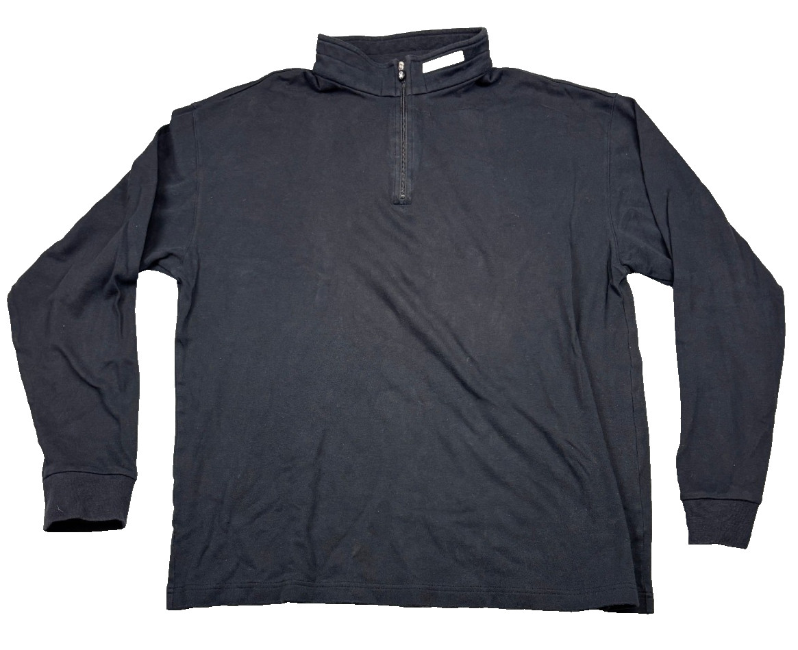 SPYDER Quarter Zip Long Sleeve Mock-Neck Pullover Ski Knit Men's 2XL XXL Black gallery