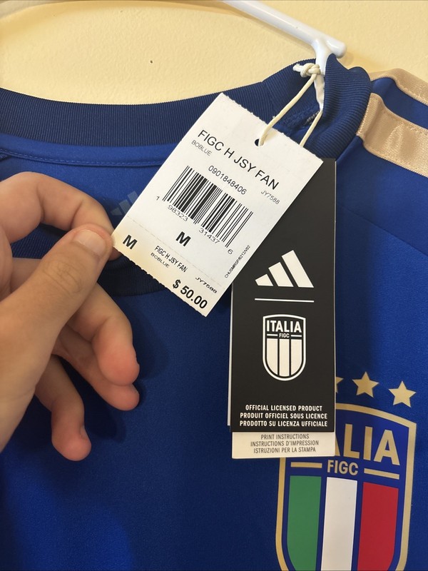 adidas Mens Italy 26 Home Fan Short-Sleeve Jersey Size: Medium (NEW WITH TAGS) gallery